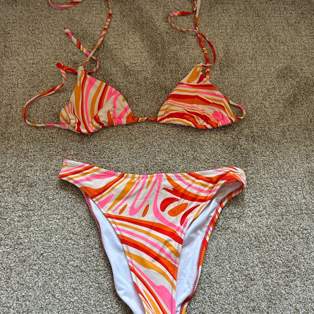 Grey Bandit Vibrant Pink and Orange Bikini Set